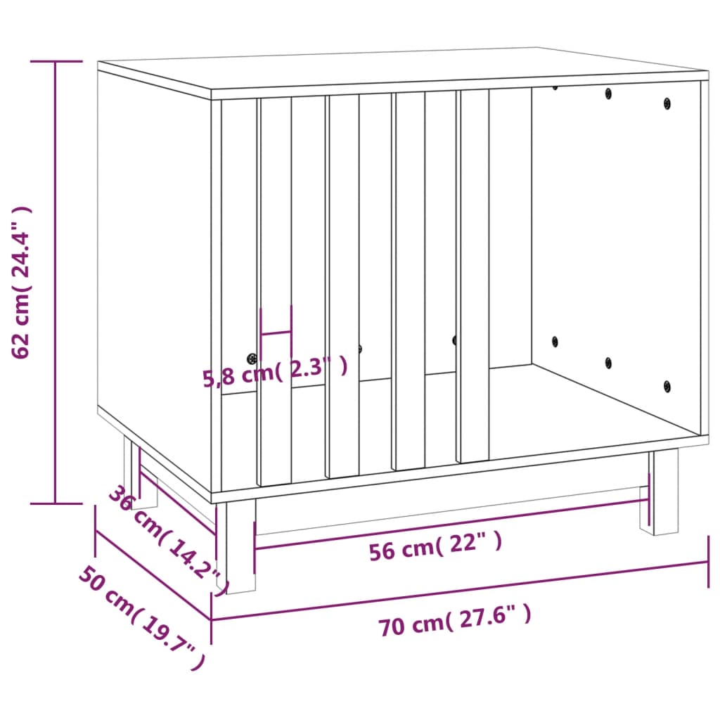 Dog house 70x50x62 cm Solid pine wood