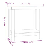 Graue Werkbank 80x50x80 cm Massives Kiefernholz