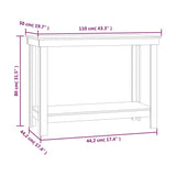 Weiße Werkbank 110x50x80 cm Massives Kiefernholz