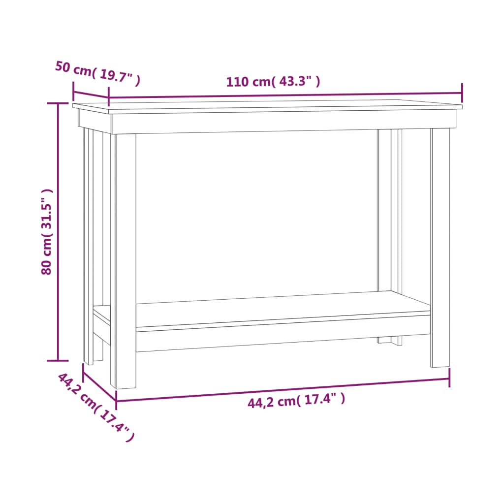 Graue Werkbank 110x50x80 cm Massives Kiefernholz