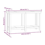 Graue Werkbank 140x50x80 cm Massives Kiefernholz