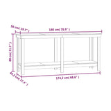 Banc de travail Blanc 180x50x80 cm Bois de pin massif