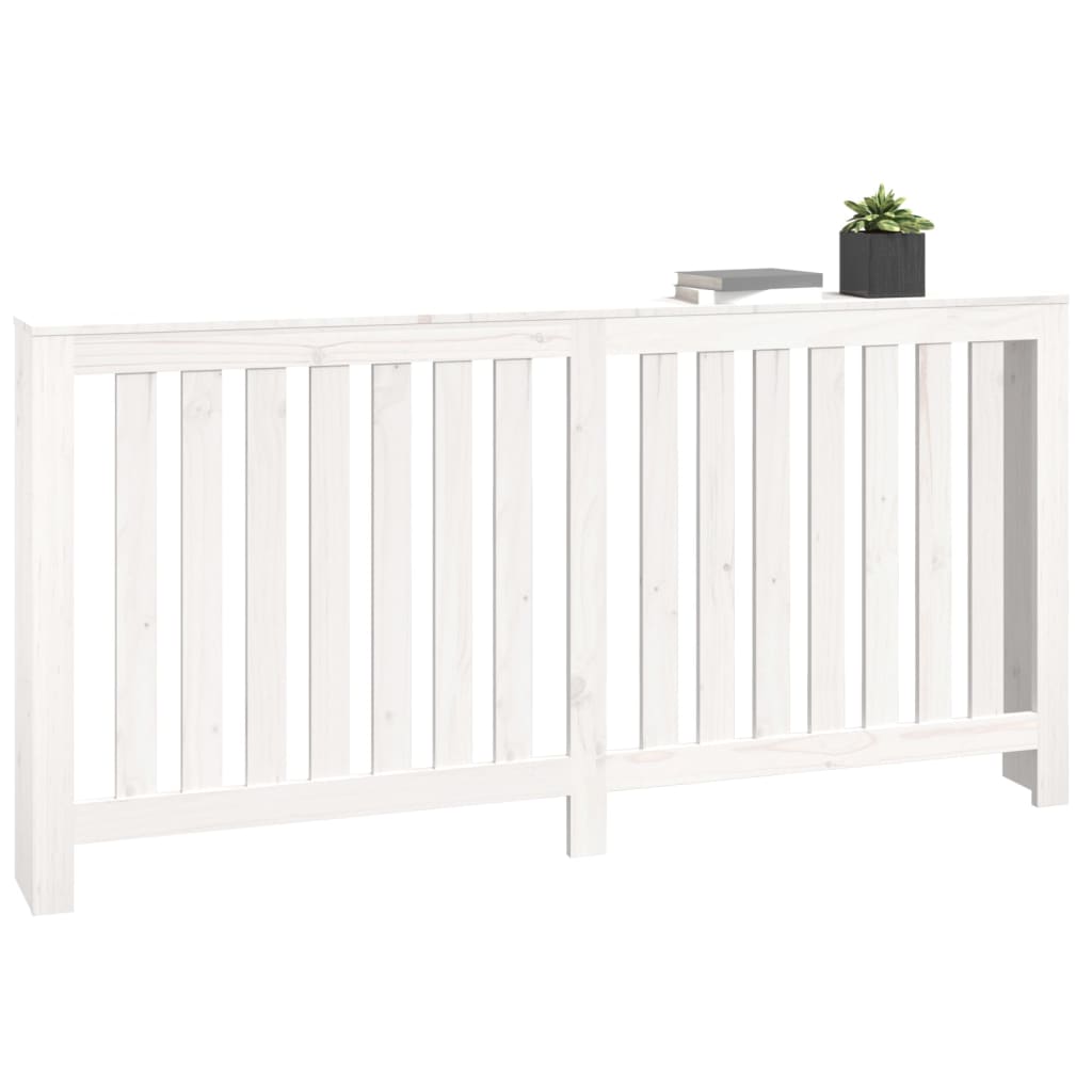 Cache-radiateur Blanc 169x19x84 cm Bois massif de pin