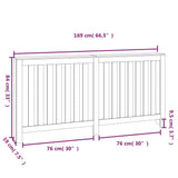 Cache-radiateur Blanc 169x19x84 cm Bois massif de pin