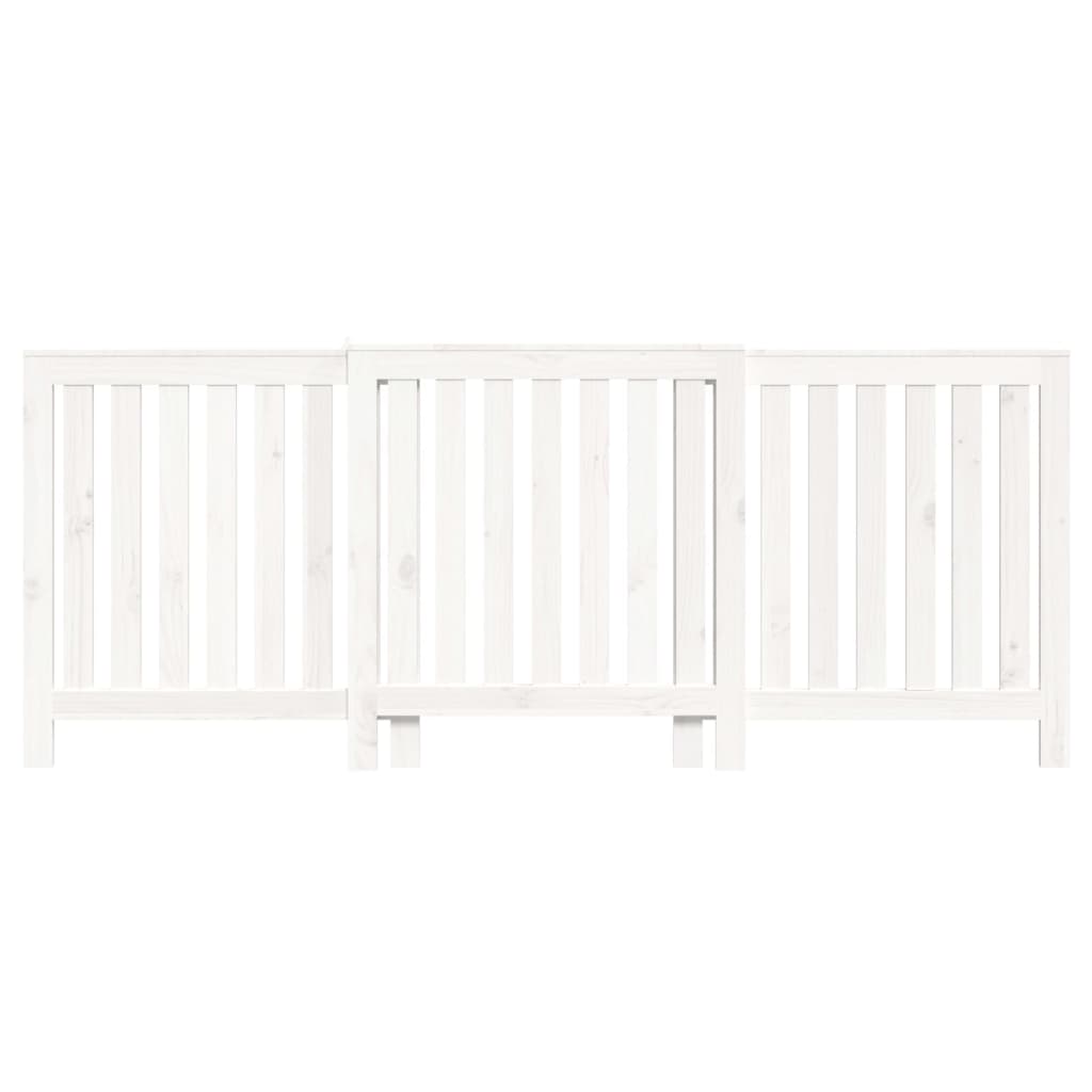 Cache-radiateur Blanc 210x21x85 cm Bois massif de pin