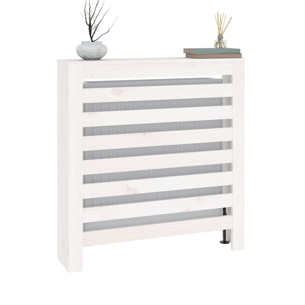 Cache-radiateur Blanc 79,5x19x84 cm Bois massif de pin