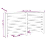 Cache-radiateur Blanc 153x19x84 cm Bois massif de pin