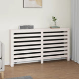 Cache-radiateur Blanc 153x19x84 cm Bois massif de pin