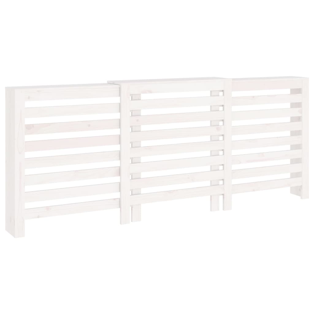 Cache-radiateur Blanc 210x21x85 cm Bois massif de pin