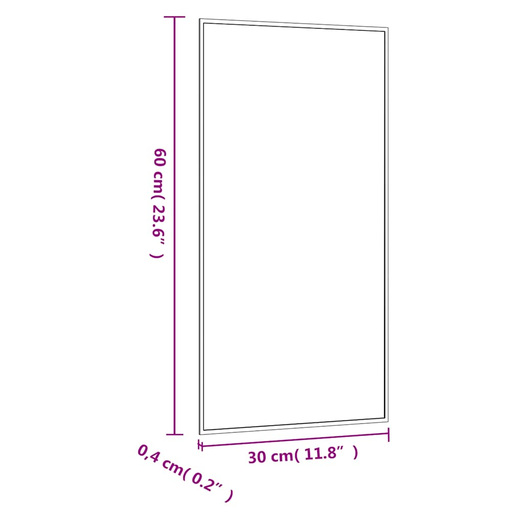 Wandspiegel 30x60 cm rechteckiges Glas