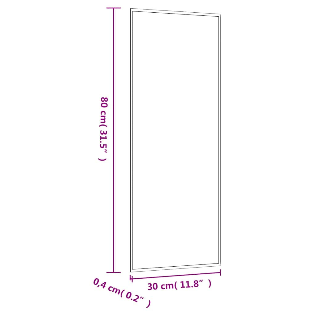 Wandspiegel 30x80 cm rechteckiges Glas