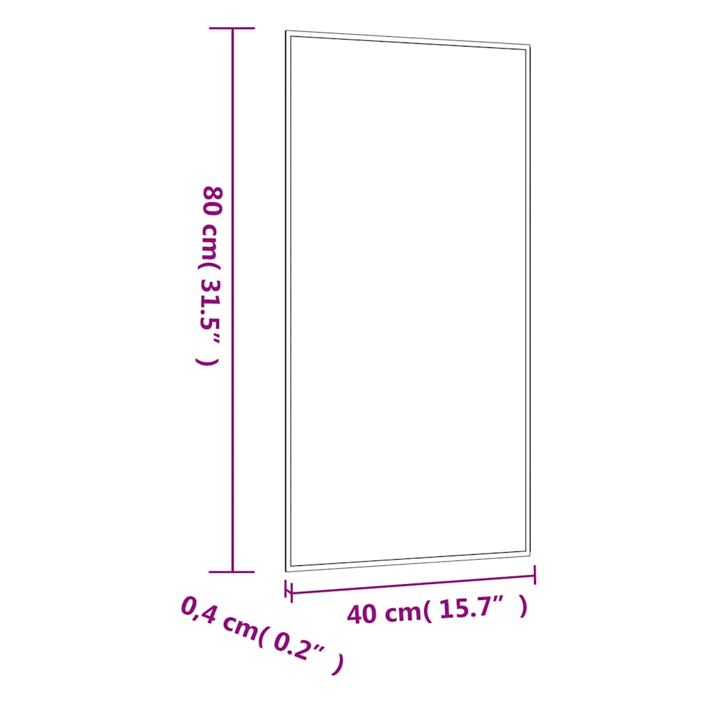 Wandspiegel 40x80 cm rechteckiges Glas