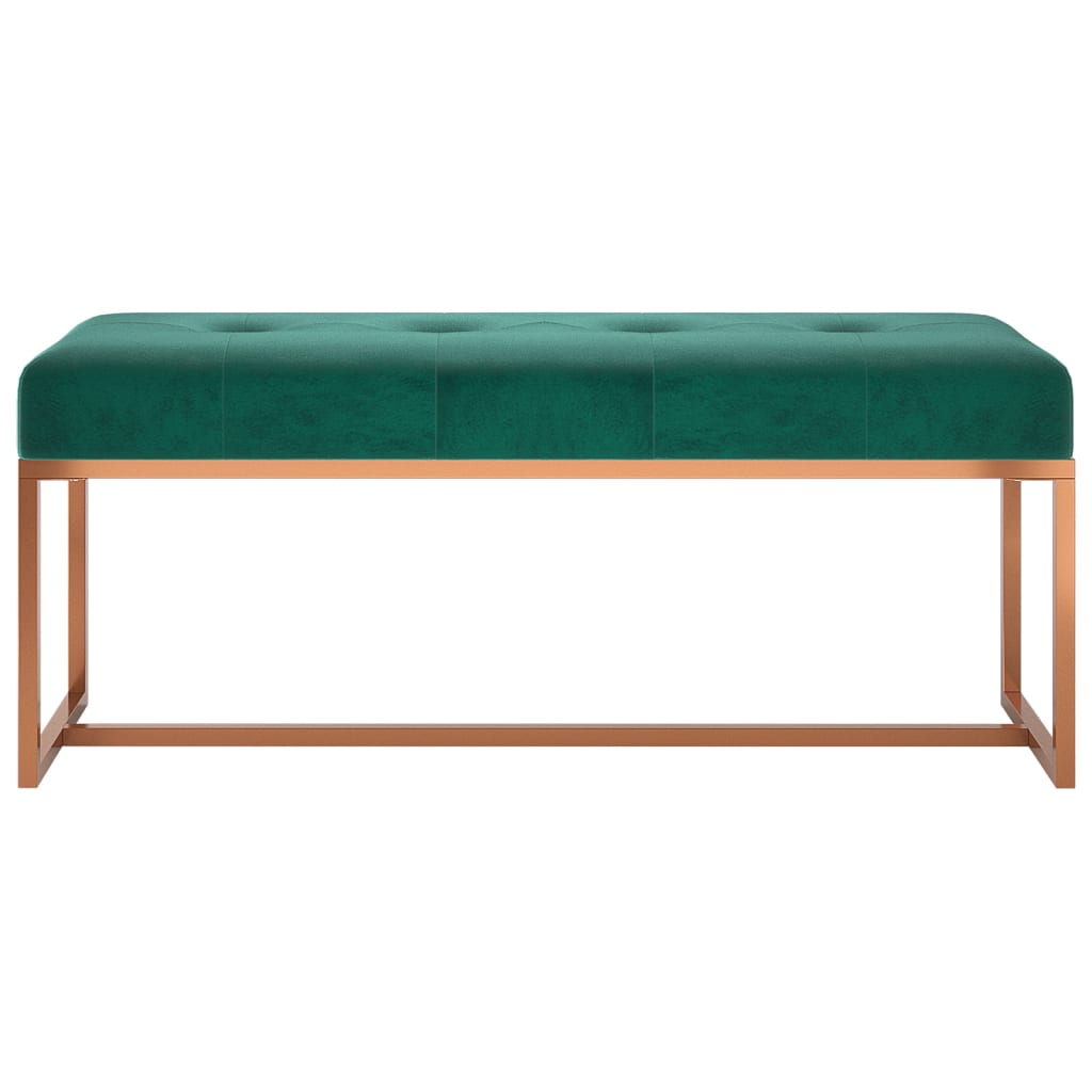 Banc Vert foncé 110x36x45 cm Velours