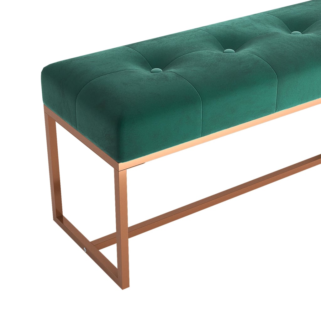 Banc Vert foncé 110x36x45 cm Velours