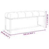 Banc Vert foncé 110x36x45 cm Velours