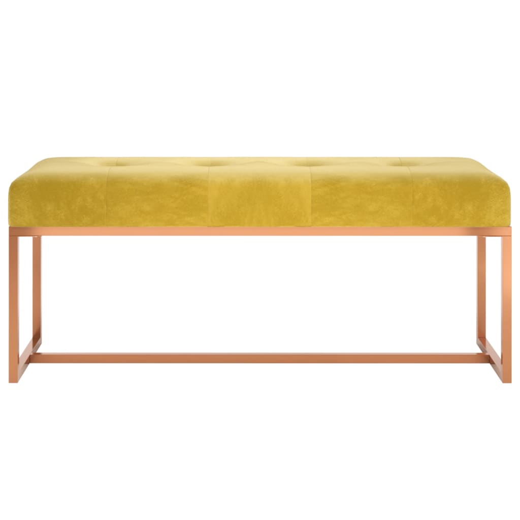 Banc Jaune moutarde 110x36x45 cm Velours