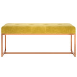 Banc Jaune moutarde 110x36x45 cm Velours