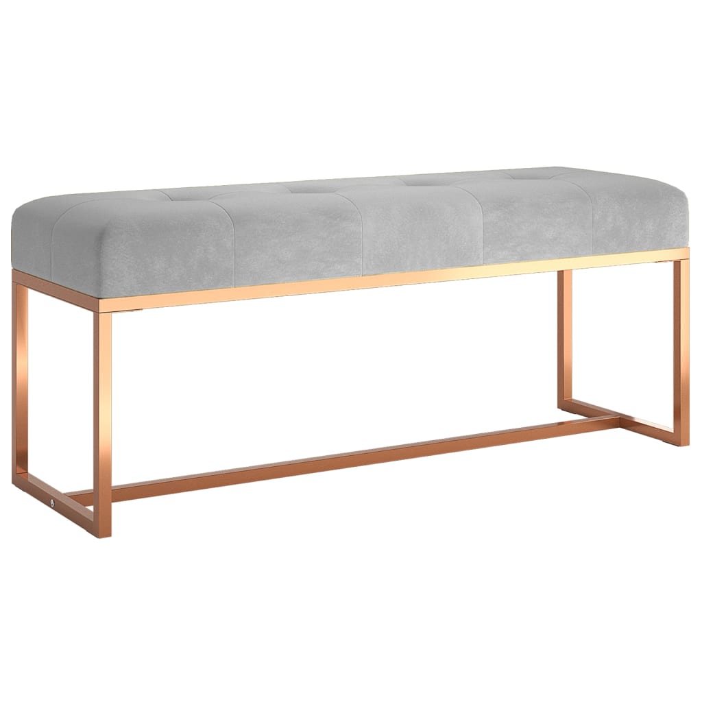 Banc Gris 110x36x45 cm Velours