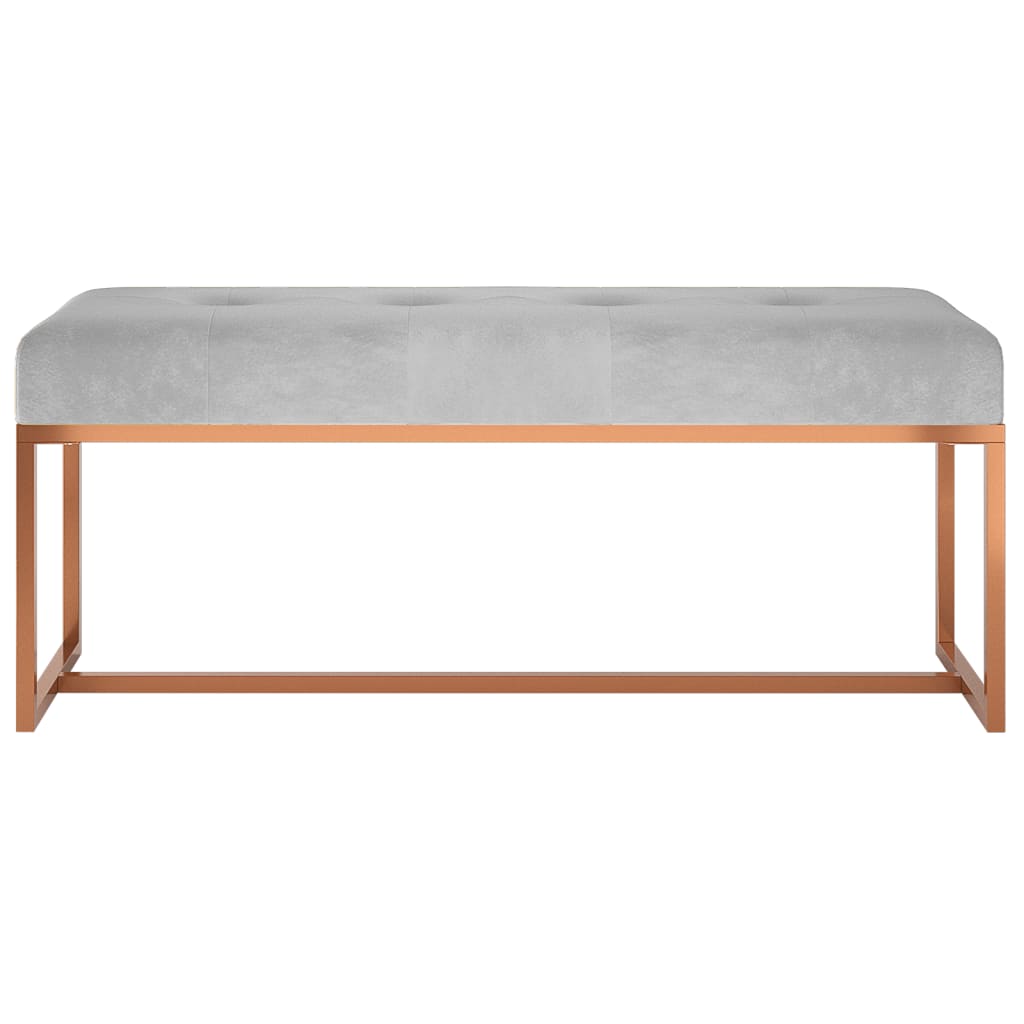 Banc Gris 110x36x45 cm Velours