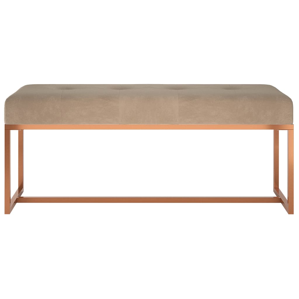 Banc Beige 110x36x45 cm Velours