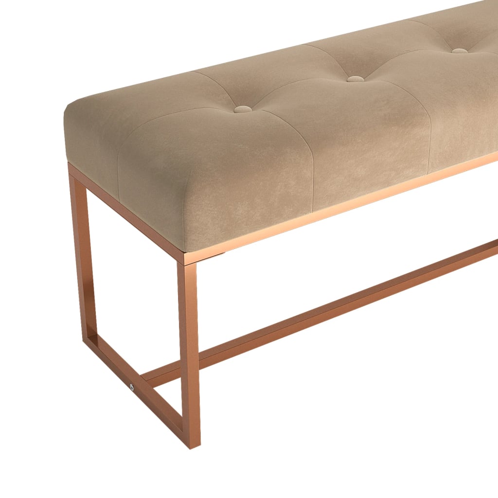 Banc Beige 110x36x45 cm Velours