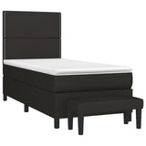 Sommier à lattes de lit avec matelas Noir 90x200 cm Tissu