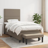 Sommier à lattes de lit avec matelas Taupe 90x200 cm Tissu