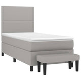 Sommier à lattes de lit avec matelas Gris clair 100x200cm Tissu