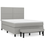 Sommier à lattes de lit avec matelas Gris clair 140x190cm Tissu