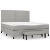 Sommier à lattes de lit avec matelas Gris clair 180x200cm Tissu