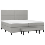 Sommier à lattes de lit avec matelas Gris clair 200x200cm Tissu