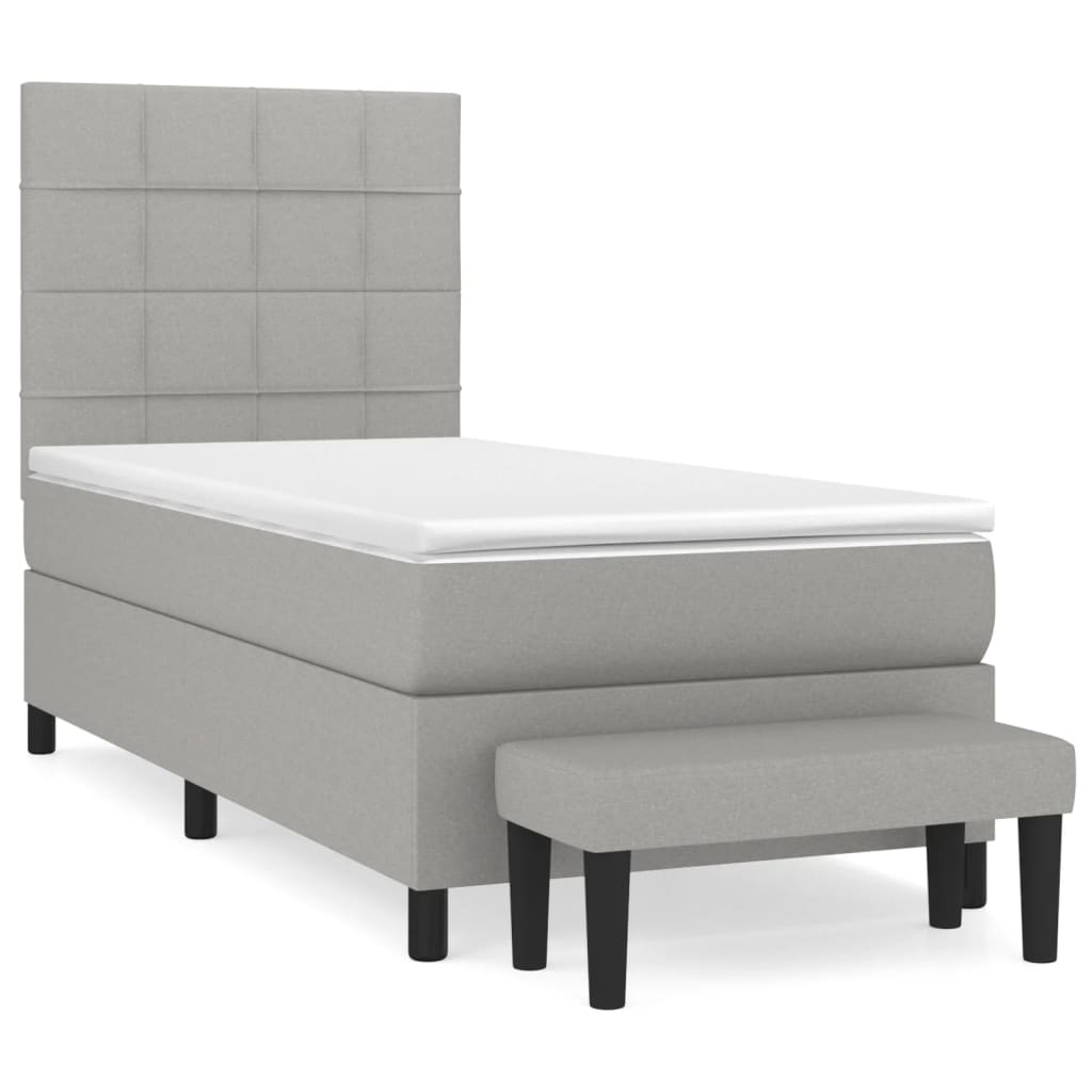 Sommier à lattes de lit avec matelas Gris clair 80x200 cm Tissu