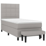 Sommier à lattes de lit avec matelas Gris clair 80x200 cm Tissu