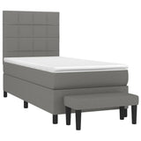 Sommier à lattes de lit avec matelas Gris foncé 80x200 cm Tissu