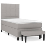 Sommier à lattes de lit avec matelas Gris clair 100x200cm Tissu