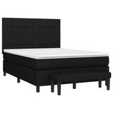 Sommier à lattes de lit avec matelas Noir 140x190 cm Tissu