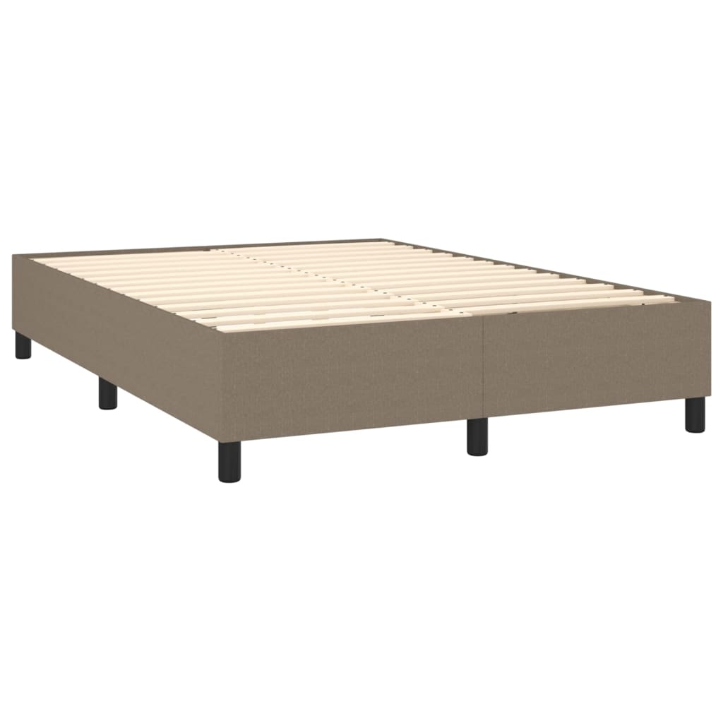 Sommier à lattes de lit avec matelas Taupe 140x200 cm Tissu