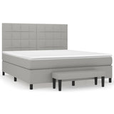 Sommier à lattes de lit avec matelas Gris clair 180x200cm Tissu