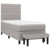 Sommier à lattes de lit avec matelas Gris clair 80x200 cm Tissu