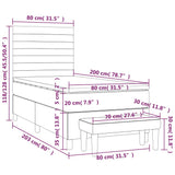 Sommier à lattes de lit avec matelas Gris clair 80x200 cm Tissu