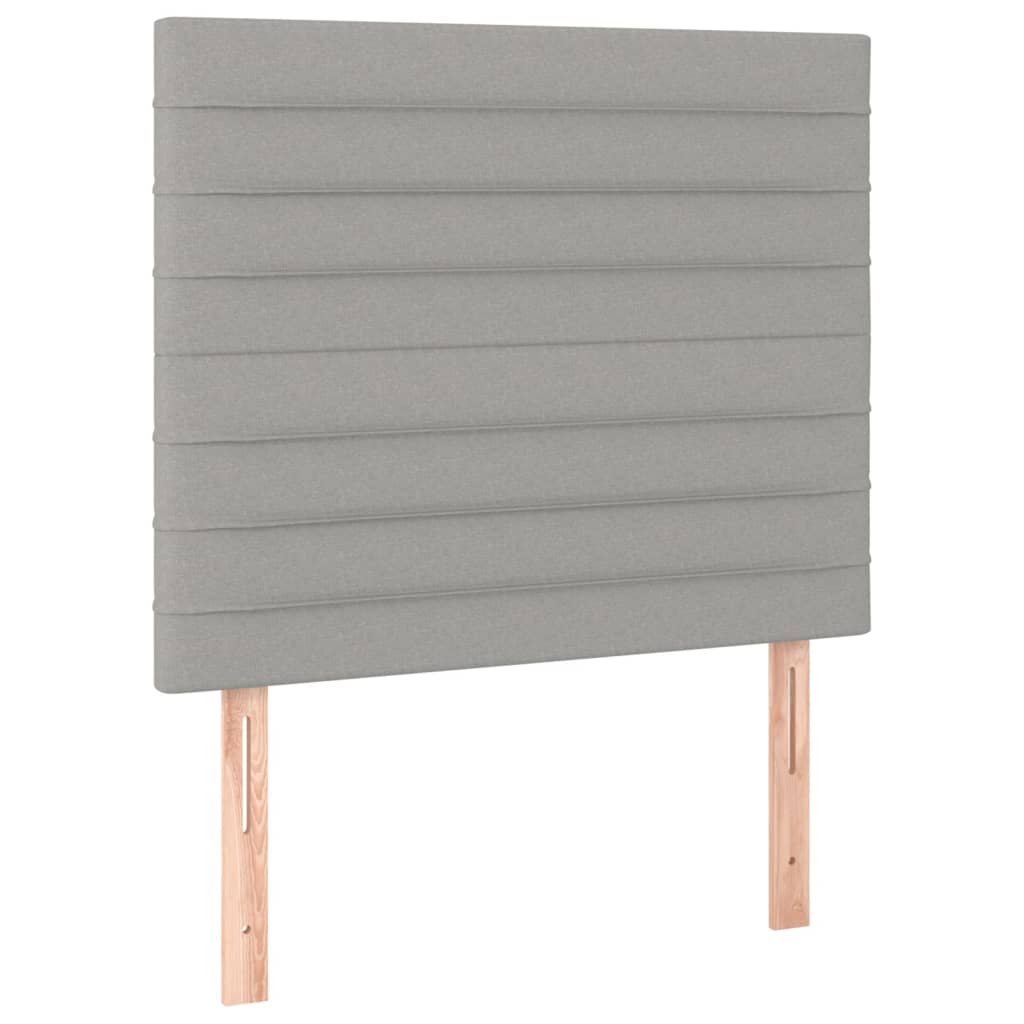 Sommier à lattes de lit avec matelas Gris clair 90x200 cm Tissu