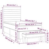 Sommier à lattes de lit avec matelas Gris clair 90x200 cm Tissu