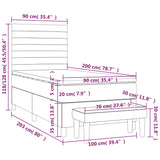 Sommier à lattes de lit avec matelas Gris foncé 90x200 cm Tissu