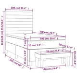 Sommier à lattes de lit avec matelas Crème 100x200 cm Tissu