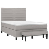 Sommier à lattes de lit avec matelas Gris clair 140x190cm Tissu