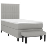 Sommier à lattes de lit avec matelas Gris clair 80x200 cm Tissu