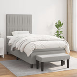 Sommier à lattes de lit avec matelas Gris clair 80x200 cm Tissu