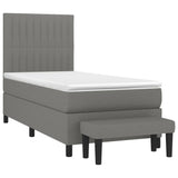 Sommier à lattes de lit avec matelas Gris foncé 80x200 cm Tissu