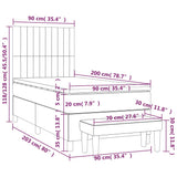 Sommier à lattes de lit avec matelas Gris clair 90x200 cm Tissu