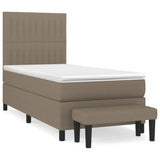 Sommier à lattes de lit avec matelas Taupe 90x200 cm Tissu